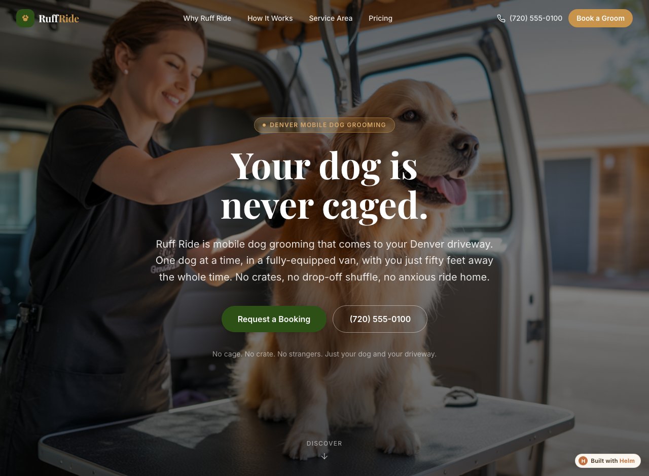 Ruff Ride — a real business built with Helm